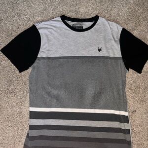 Zoo York Black and Gray Striped Tee